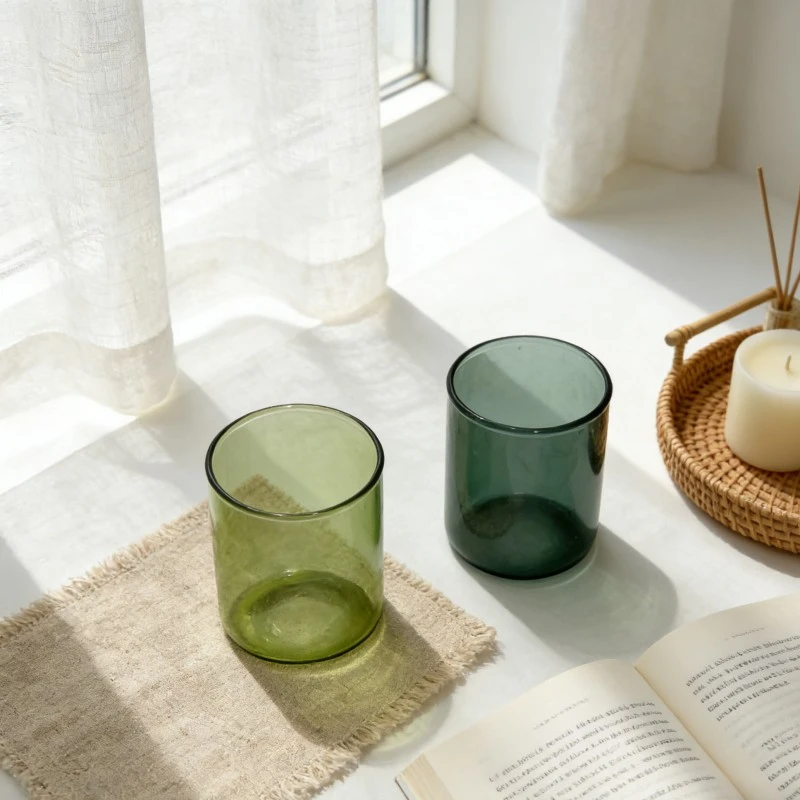 Solid Color Straight Sided Glass Tumblers