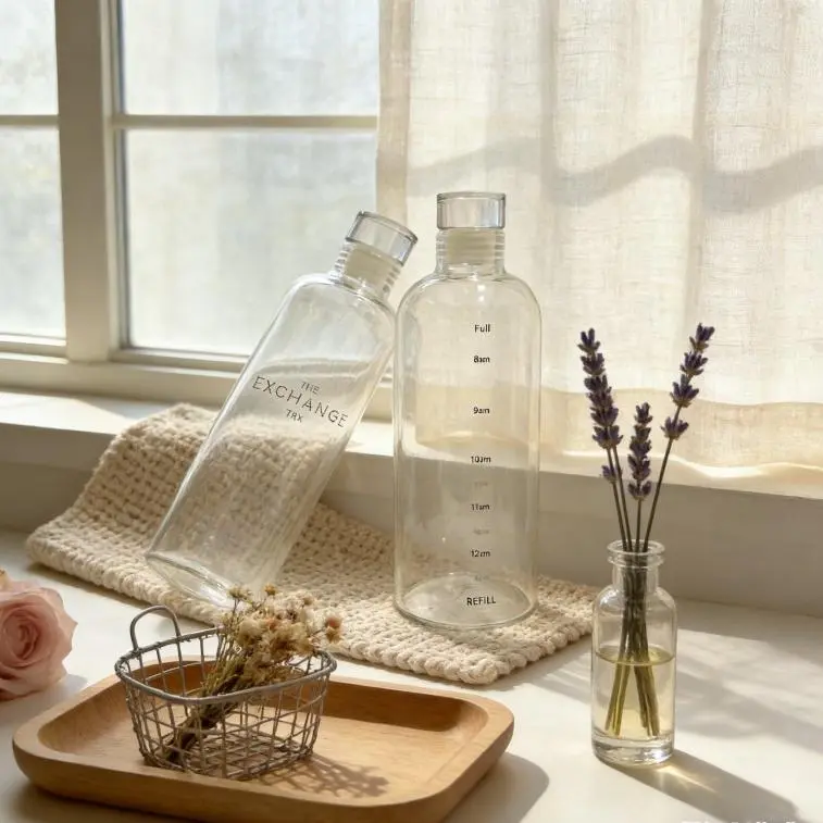 All Glass Daily Hydration Tracker Bottle