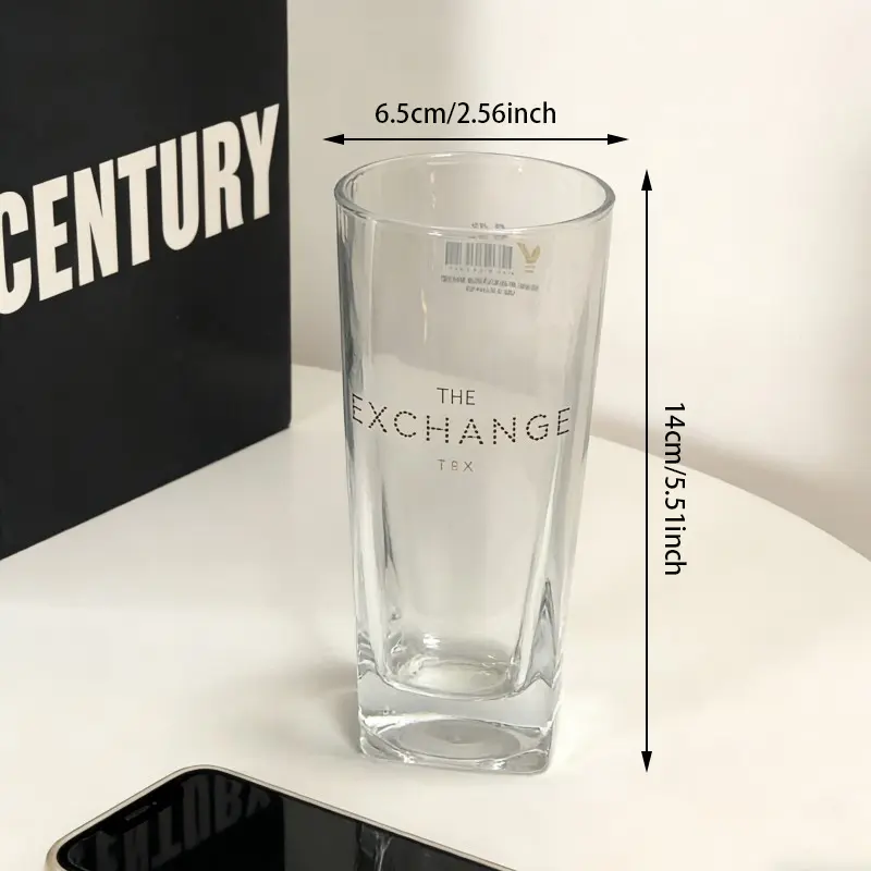Négyzet alakú Highball boroszilikát üvegpohár